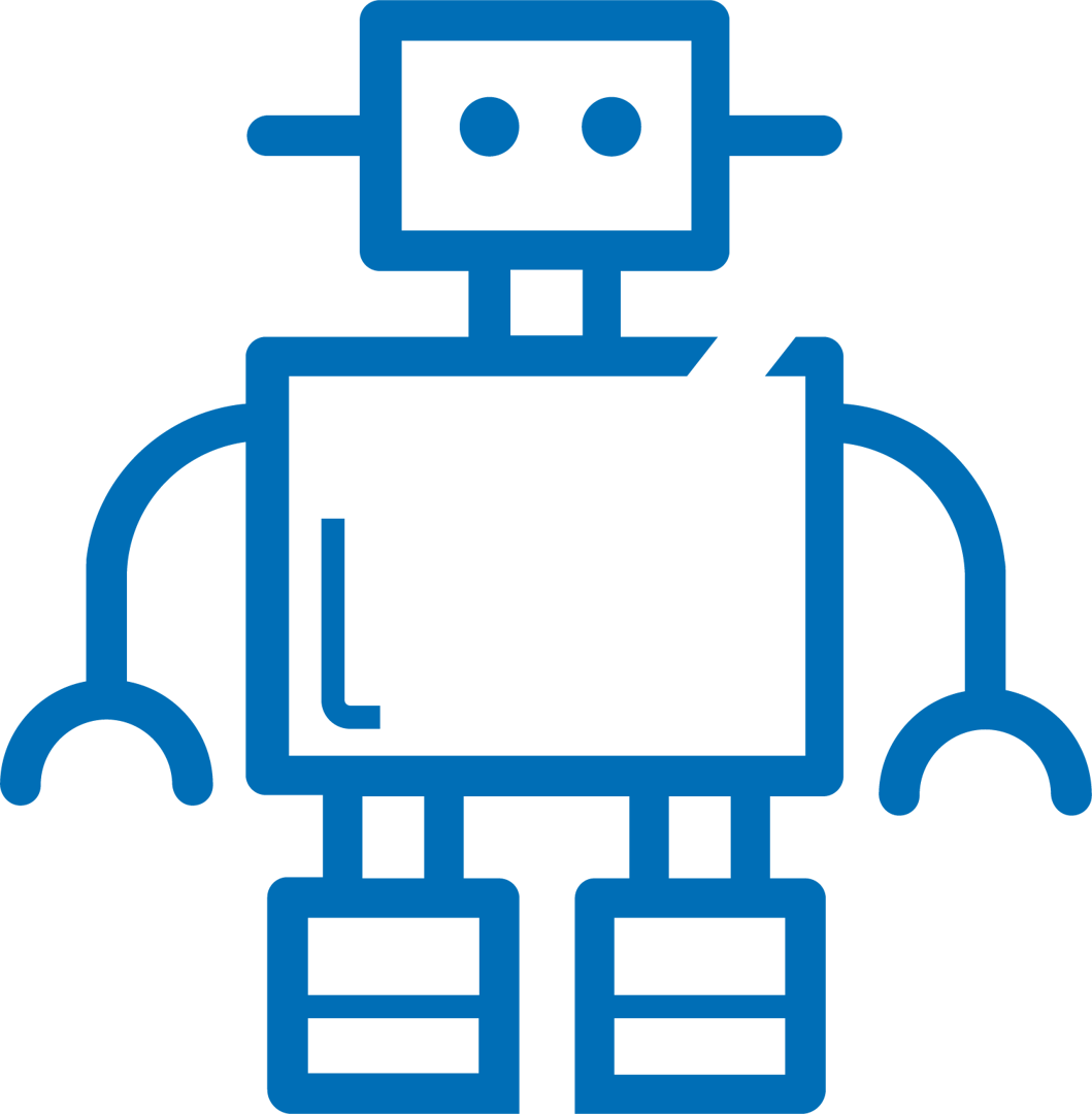 Piktrogramm eines blauen Roboters