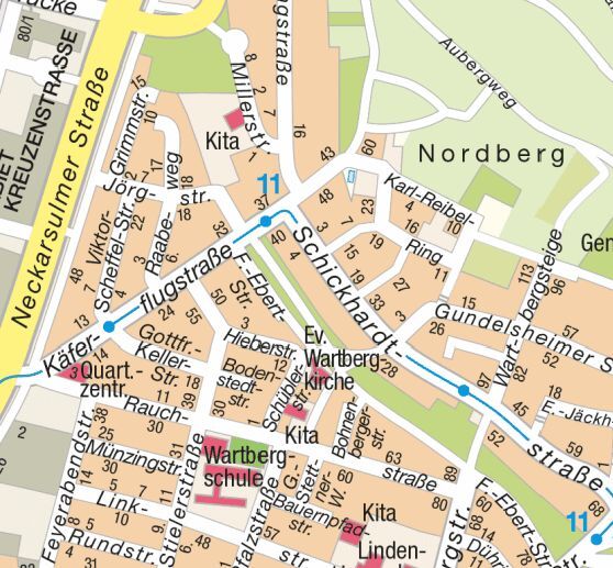 Stadtplan Gebiet Friedrich-Ebert-Trasse