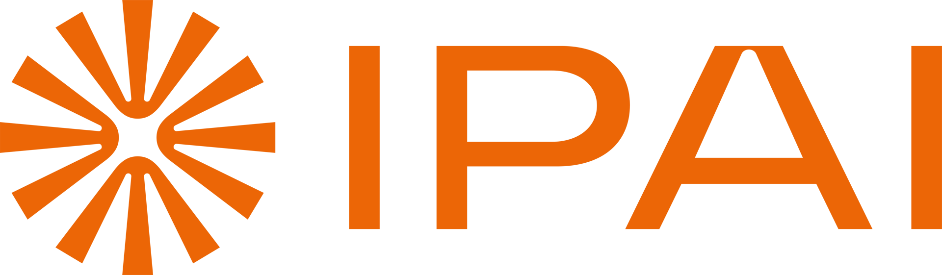 Das Logo ist orange und zeigt in Großbuchstaben den Schriftzug IPAI. Links daneben befindet sich ein sonnenartiges Symbol.